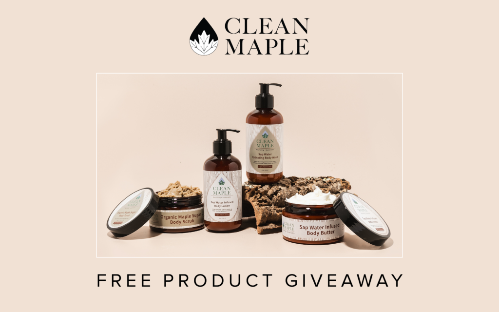 A sampling of Clean Maple beauty products available to win