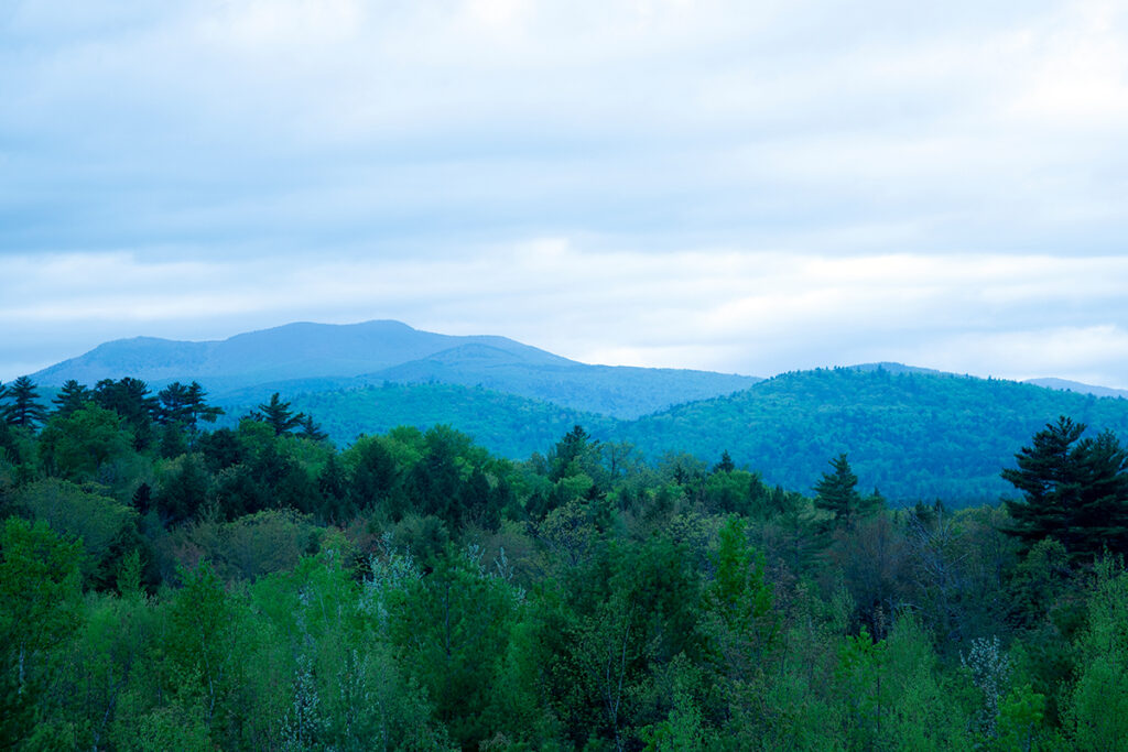 The Ossipee Mountains are seen clearly from the Window on the Ossipee Mountains outlook off Route 16 in Ossipee, New Hampshire